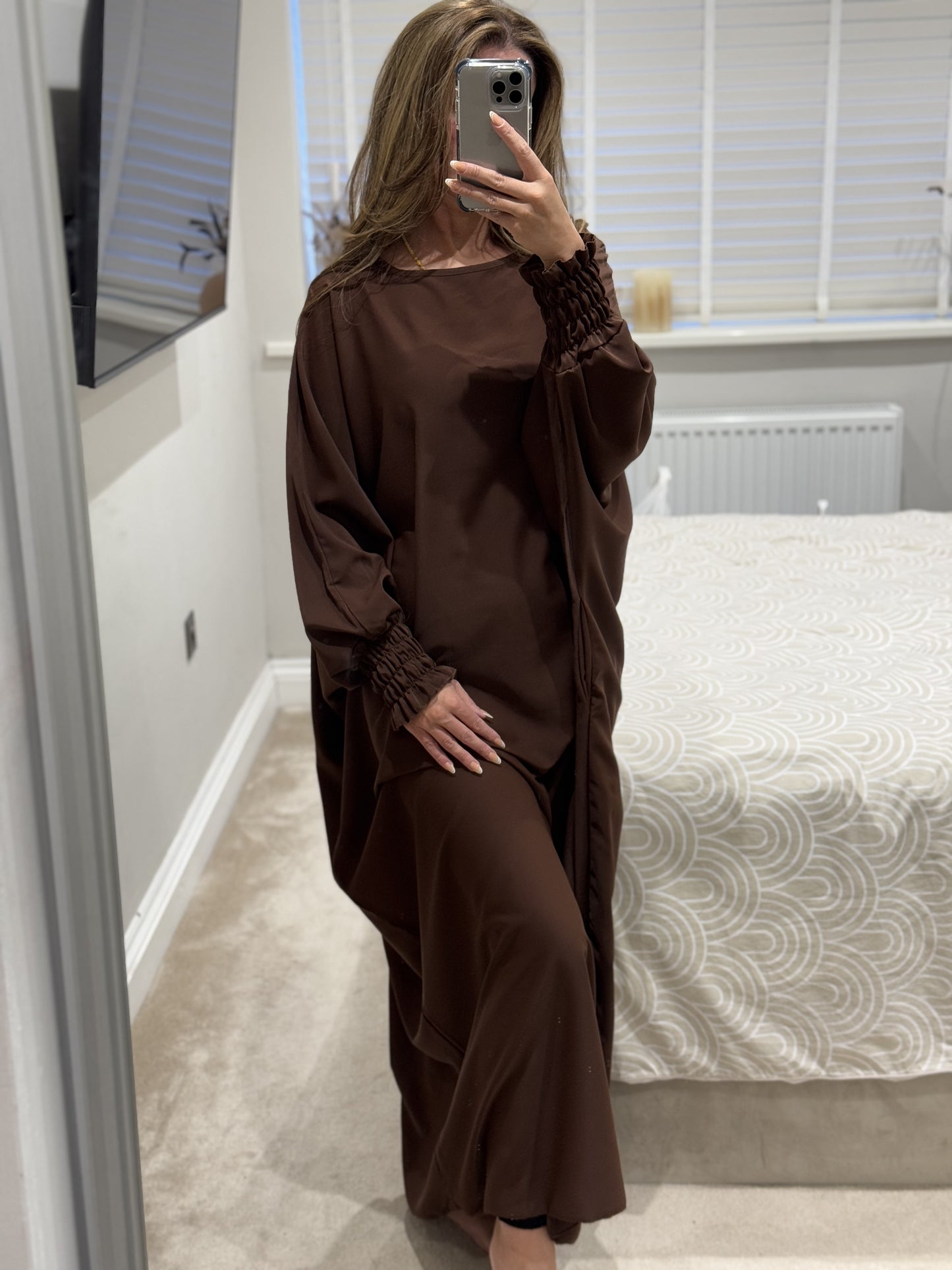 Medina powder touch pocket abaya