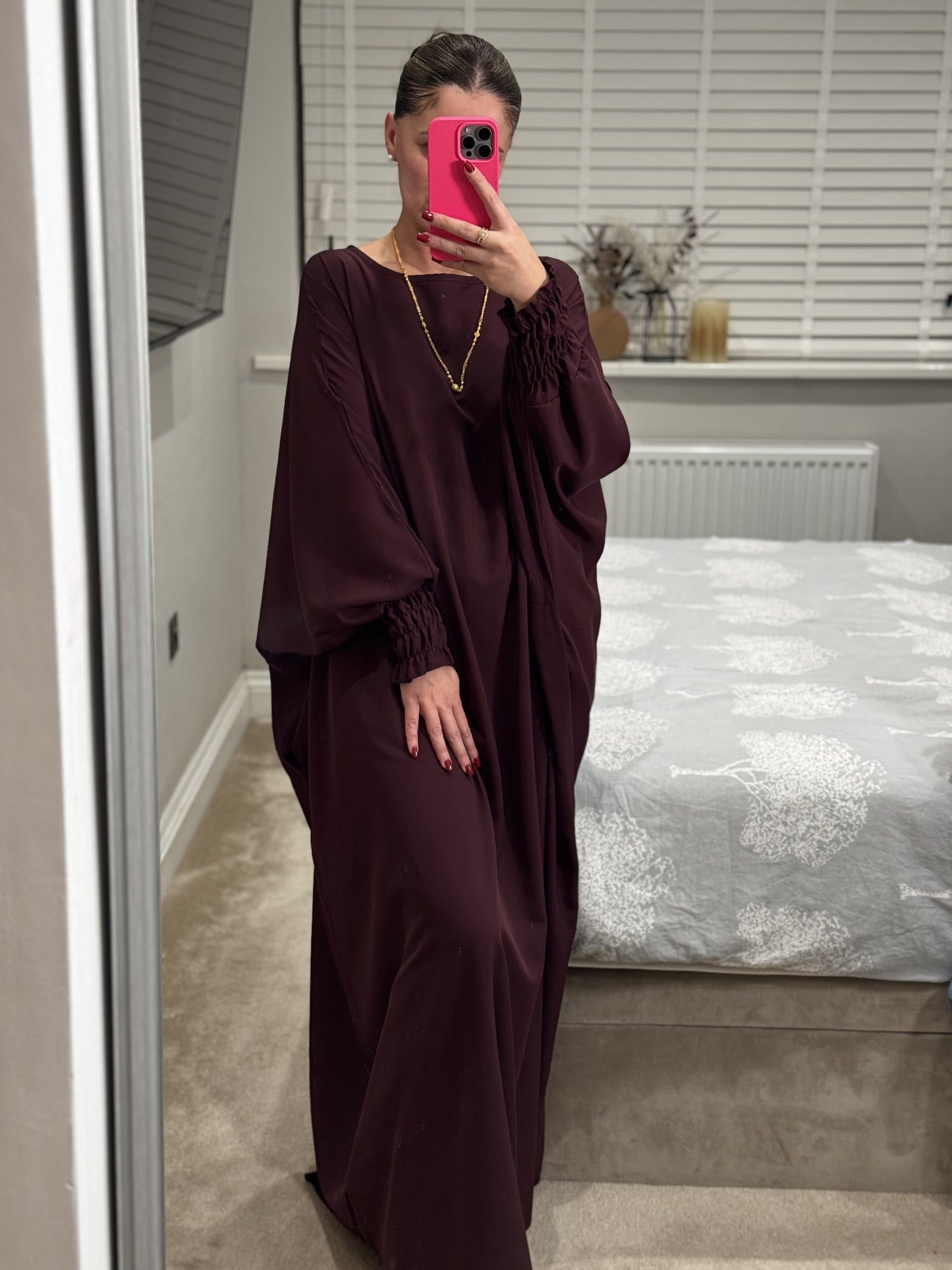 Medina powder touch pocket abaya