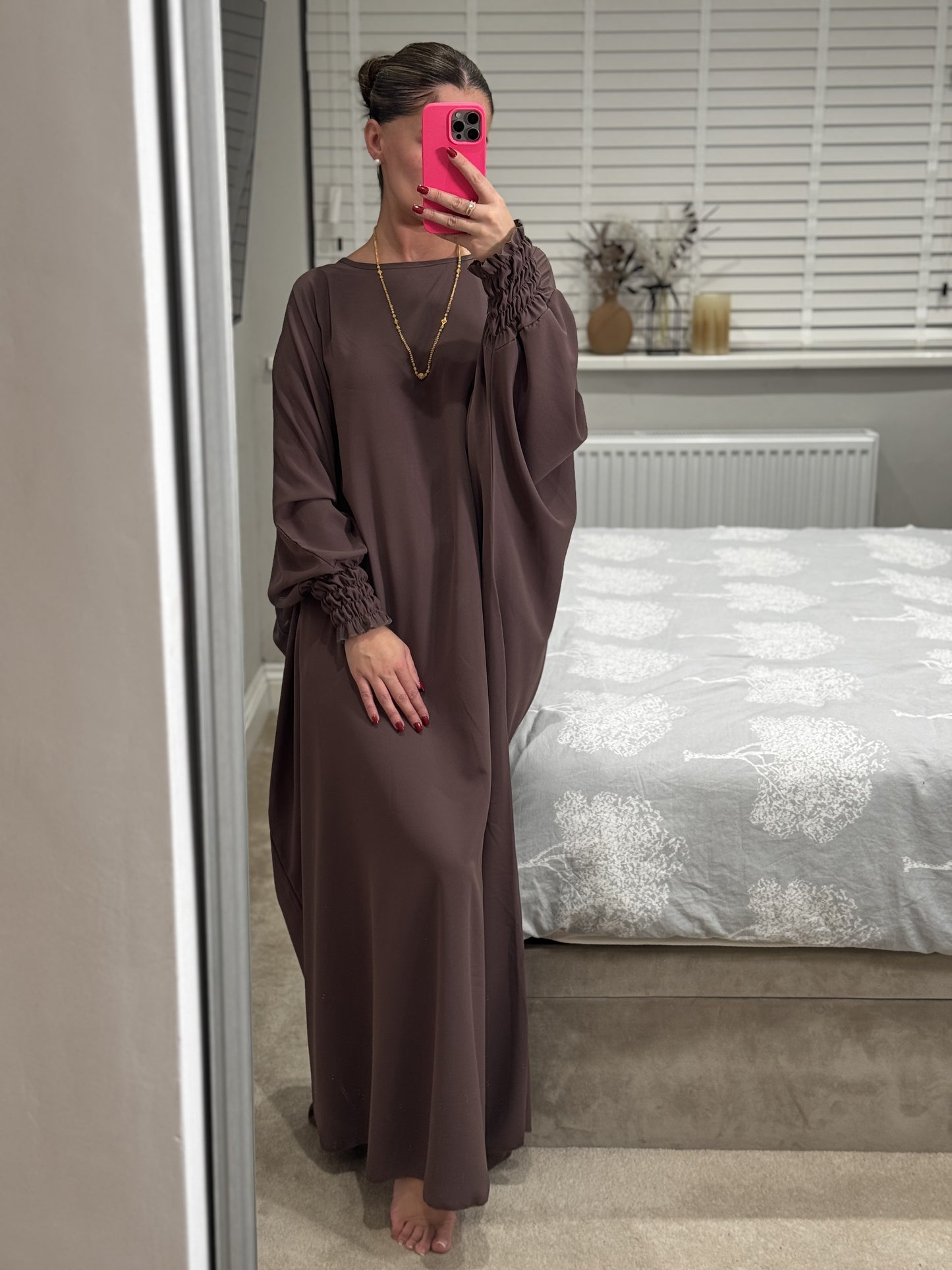 Medina powder touch pocket abaya